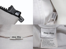 画像をギャラリービューアに読み込む, MIUMIU ミュウミュウ 20SS トラックジャケット MJL668 サイズS アームロゴ ライトグレー コットン ポリアミド 美品 中古 4b005831