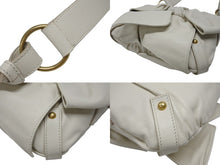 画像をギャラリービューアに読み込む, YVES SAINT LAURENT イヴサンローラン リボンバッグ ショルダーバッグ 151215 レザー ホワイト ゴールド金具 美品 中古 4b005837