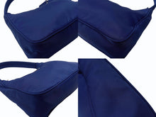 Load image into Gallery viewer, 極美品 PRADA プラダ ホーボー ハンドバッグ トライアングルロゴ 三角プレートロゴ ブルー ナイロン シルバー金具 イタリア製 中古 4b005840