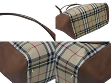 画像をギャラリービューアに読み込む, Burberry バーバリー Nova Check Tote Bag ノヴァチェック トートバッグ ハンドバッグ 1990-2000s ベージュ ブラウン 美品 中古 4b005849