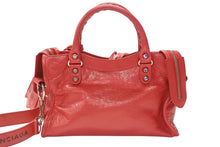 Load image into Gallery viewer, BALENCIAGA バレンシアガ クラシック ミニ シティ 2WAY ショルダーバッグ 300295 ロゴ レッド シルバー金具 美品 中古 4b005850