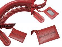 Load image into Gallery viewer, BALENCIAGA バレンシアガ クラシック ミニ シティ 2WAY ショルダーバッグ 300295 ロゴ レッド シルバー金具 美品 中古 4b005850
