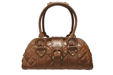 極美品 BURBERRY バーバリー Bowling ボーリング ボストンバッグ FF12501 WS12501 ブラウン ゴールド金具 中古 4b005854