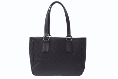 GUCCI グッチ GGパターン ハンドバック トートバッグ 113019 ブラック 黒 シルバー金具 キャンバス 美品 中古 4b005855