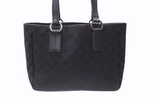 Load image into Gallery viewer, GUCCI グッチ GGパターン ハンドバック トートバッグ 113019 ブラック 黒 シルバー金具 キャンバス 美品 中古 4b005855