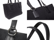 Load image into Gallery viewer, GUCCI グッチ GGパターン ハンドバック トートバッグ 113019 ブラック 黒 シルバー金具 キャンバス 美品 中古 4b005855