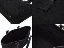 Load image into Gallery viewer, GUCCI グッチ GGパターン ハンドバック トートバッグ 113019 ブラック 黒 シルバー金具 キャンバス 美品 中古 4b005855