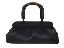 Load image into Gallery viewer, 極美品 GUCCI グッチ バンブー ハンドバッグ ウッド調 GGキャンバス イタリア製 レザー ブラック 中古 4b005856