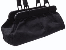 Load image into Gallery viewer, 極美品 GUCCI グッチ バンブー ハンドバッグ ウッド調 GGキャンバス イタリア製 レザー ブラック 中古 4b005856