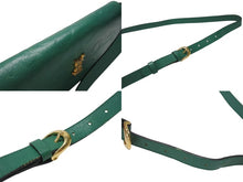 画像をギャラリービューアに読み込む, YvesSaintLaurent イヴ サンローラン LogoShoulderBag ロゴ ショルダーバッグ FF14623 WS14623 グリーン ゴールド金具 美品 中古 4b005858