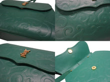 画像をギャラリービューアに読み込む, YvesSaintLaurent イヴ サンローラン LogoShoulderBag ロゴ ショルダーバッグ FF14623 WS14623 グリーン ゴールド金具 美品 中古 4b005858