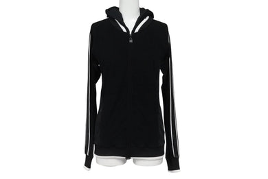 CHANEL シャネル スポーツライン ジップアップフーディー パーカー P32616W04100 サイズ36 ココマーク パイル メッシュ 美品 中古 4b005863