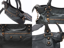 Load image into Gallery viewer, BALENCIAGA バレンシアガ City Giant シティ ジャイアント 2WAYバッグ ハンドバッグ ショルダーバッグ モスグリーン 美品 中古 4b005864
