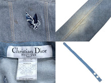 画像をギャラリービューアに読み込む, CHRISTIAN DIOR BOUTIQUE クリスチャンディオール フローラル バタフライ 刺繍 ジャケット 5A12022240 デニム ブルー サイズ36 美品 中古 4b005872