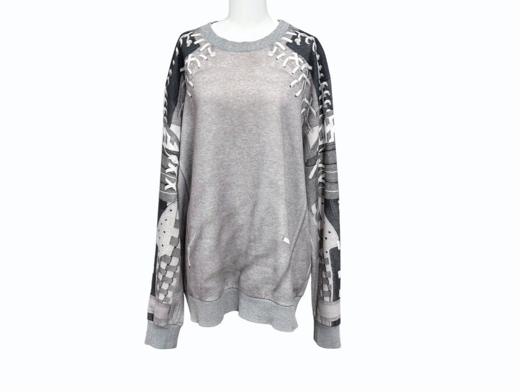 Givenchy ジバンシー スウェットシャツ ベースボールプリント 13W 7460 802 YZERR私物 グレー ポリエステル コットン サイズS 美品 中古 4b005883