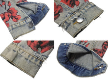 画像をギャラリービューアに読み込む, 極美品 AMIRI アミリ GRATEFUL DEAD skull rose スカルデザインペイントデニムジャケット YZERR着用 ブルー マルチカラー サイズM 中古 4b005884