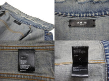 画像をギャラリービューアに読み込む, 極美品 AMIRI アミリ GRATEFUL DEAD skull rose スカルデザインペイントデニムジャケット YZERR着用 ブルー マルチカラー サイズM 中古 4b005884