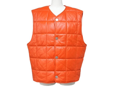 極美品 BOTTEGA VENETA ボッテガヴェネタ レザーキルティングベスト 712269 ジープスキン ポリエステル レッド YZERR私物 サイズM 4b005886 中古