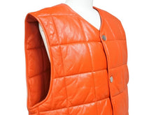 画像をギャラリービューアに読み込む, 極美品 BOTTEGA VENETA ボッテガヴェネタ レザーキルティングベスト 712269 ジープスキン ポリエステル レッド YZERR私物 サイズM 4b005886 中古