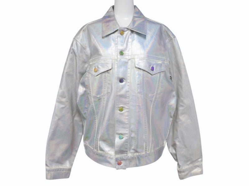 ACNE STUDIOS アクネストゥディオズ デニムジャケット YZERR私物 コットン シルバー サイズ50 美品 中古 4b005887