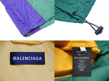 Load image into Gallery viewer, 極美品 BALENCIAGA バレンシアガ カラーブロック ナイロンジャケット 18AW YZERR着用 イエロー グリーン パープル サイズ46 中古 4b005888