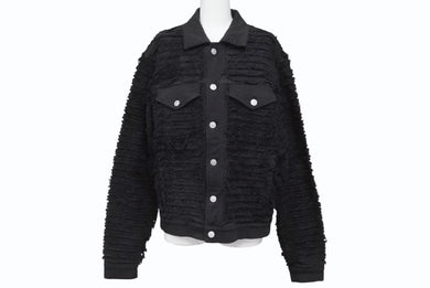極美品 1017 ALYX 9SM blackmeans アリクス ブラックミーンズ デニムジャケット YZERR私物 コットン ポリウレタン ブラック サイズ48 中古 4b005889