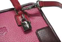 画像をギャラリービューアに読み込む, LOEWE ロエベ アマソナ マイクロ ミニ 2WAY ハンドバッグ ショルダーバッグ ポーチ レザー ピンク ボルドー シルバー金具 美品 中古 4b005904
