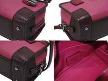 画像をギャラリービューアに読み込む, LOEWE ロエベ アマソナ マイクロ ミニ 2WAY ハンドバッグ ショルダーバッグ ポーチ レザー ピンク ボルドー シルバー金具 美品 中古 4b005904