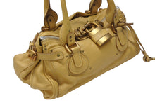 画像をギャラリービューアに読み込む, Chloe クロエ パディントン ショルダーバッグ ハンドバッグ 020651 5276 レザー ベージュ ゴールド金具 美品 中古 4b005929