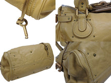 画像をギャラリービューアに読み込む, Chloe クロエ パディントン ショルダーバッグ ハンドバッグ 020651 5276 レザー ベージュ ゴールド金具 美品 中古 4b005929