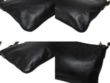 画像をギャラリービューアに読み込む, 極美品 PRADA プラダ ショルダーバッグ 斜め掛けバッグ ミニバッグ トライアングルロゴ レザー ブラック ゴールド金具 中古 4b005933