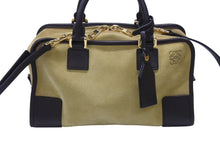 画像をギャラリービューアに読み込む, LOEWE ロエベ アナグラム ハンドバッグ ショルダーバッグ 2WAY アマソナ28 スウェード レザー ブラウン ベージュ 美品 中古 4b005941
