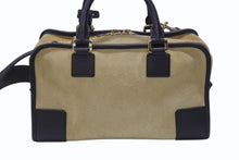 画像をギャラリービューアに読み込む, LOEWE ロエベ アナグラム ハンドバッグ ショルダーバッグ 2WAY アマソナ28 スウェード レザー ブラウン ベージュ 美品 中古 4b005941