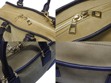画像をギャラリービューアに読み込む, LOEWE ロエベ アナグラム ハンドバッグ ショルダーバッグ 2WAY アマソナ28 スウェード レザー ブラウン ベージュ 美品 中古 4b005941