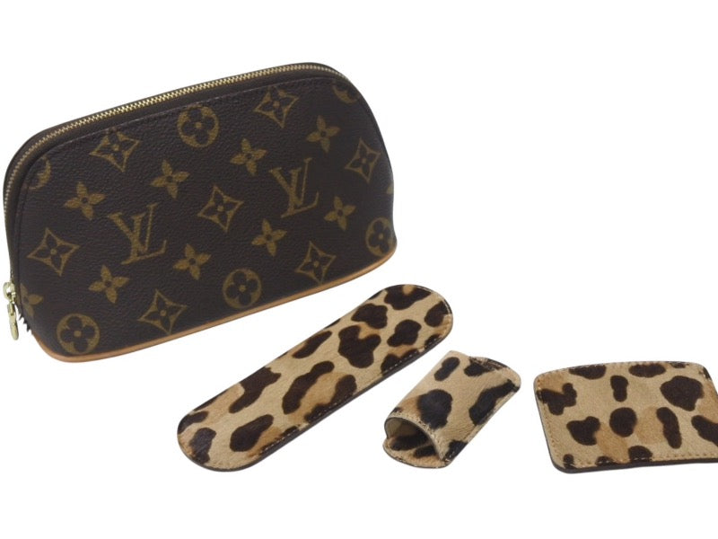 極美品 LOUIS VUITTON ルイヴィトン アズディン アライア アルマ 付属ポーチ 小物セット M99032 モノグラム レオパード 100周年限定 中古 4b005942