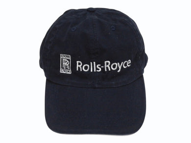ROLLS ROYCE ロールスロイス RR キャップ 帽子 ブランドロゴ コットン 中国製 ネイビー ワンサイズ 美品 中古 4b005946