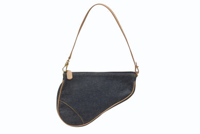 Christian Dior クリスチャンディオール ガリアーノ期 サドルポーチ アクセサリーポーチ MC0701 デニム 美品 中古 4b005978