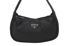 Load image into Gallery viewer, PRADA プラダ ワンショルダーバッグ ブラック ナイロン レザー ハンドバッグ BR0744 トライアングルロゴ 美品 中古 4b005997