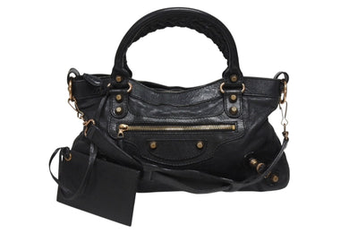 BALENCIAGA バレンシアガ ジャイアント ファースト 2wayバッグ レザー 285433・1000 213043 ブラック 美品 中古 4b006009