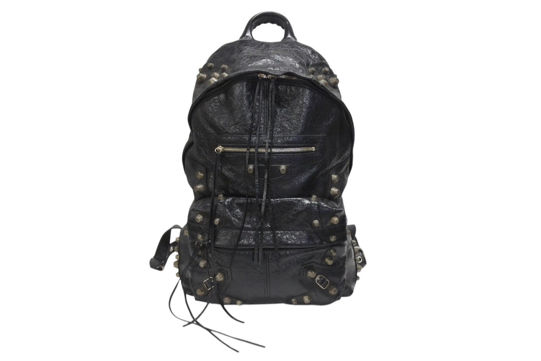 BALENCIAGA バレンシアガ LE CAGOLE BACKPACK ルカゴール リュックサック 766297 レザー ブラック 美品 中古 4b006021