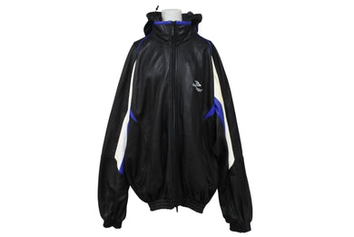 BALENCIAGA バレンシアガ 23SS 3B Sports Icon Leather Jacket スポーツ アイコン レザー ジャケット ブラック ラムスキン 697771 サイズ2 美品 中古 4b006026