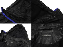 Load image into Gallery viewer, BALENCIAGA バレンシアガ 23SS 3B Sports Icon Leather Jacket スポーツ アイコン レザー ジャケット ブラック ラムスキン 697771 サイズ2 美品 中古 4b006026