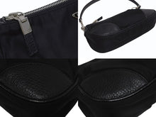 Load image into Gallery viewer, PRADA プラダ テスート ワンショルダーバッグ ブラック ナイロン レザー ハンドバッグ トライアングルロゴ BR2050 シルバー金具 美品 中古 4b006034