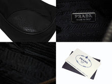 Load image into Gallery viewer, PRADA プラダ テスート ワンショルダーバッグ ブラック ナイロン レザー ハンドバッグ トライアングルロゴ BR2050 シルバー金具 美品 中古 4b006034