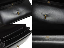Load image into Gallery viewer, HERMES エルメス コルドリエール ハンドバッグ ボックスカーフ ブラック ゴールド金具 ○W刻印 1993年 美品 中古 4b006083