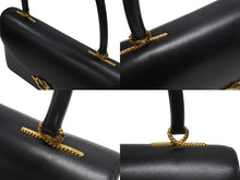 Load image into Gallery viewer, HERMES エルメス コルドリエール ハンドバッグ ボックスカーフ ブラック ゴールド金具 ○W刻印 1993年 美品 中古 4b006083