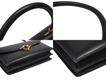 Load image into Gallery viewer, HERMES エルメス コルドリエール ハンドバッグ ボックスカーフ ブラック ゴールド金具 ○W刻印 1993年 美品 中古 4b006083