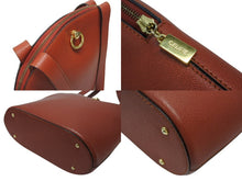 Load image into Gallery viewer, CELINE セリーヌ ロゴリング ショルダーバッグ トートバッグ M94 レザー レッド ゴールド金具 美品 中古 4b006088