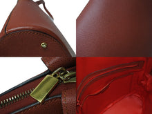 Load image into Gallery viewer, CELINE セリーヌ ロゴリング ショルダーバッグ トートバッグ M94 レザー レッド ゴールド金具 美品 中古 4b006088