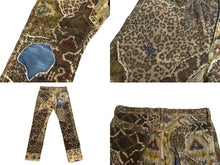 画像をギャラリービューアに読み込む, KAPITAL キャピタル パッチワーク レオパード コーデュロイ デニムパンツ KAPITAL KOUNTRY コットン ブラウン サイズ34 美品 中古 4b006112